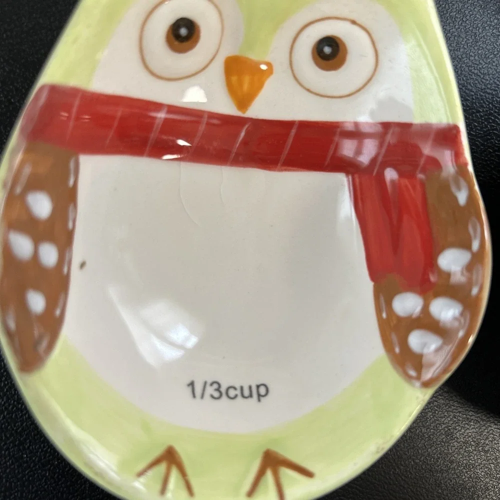 Boston Warehouse Trading Co Owl Measuring Cups Set‎ of 4 Gently Used Nesting